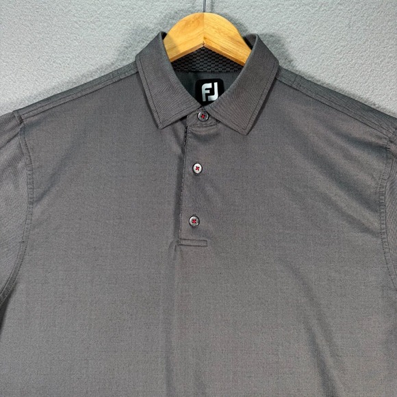 FootJoy Polo Shirt Mens Large‎ Gray Golf Sport Active Sportswear Lightweight - Picture 3 of 11